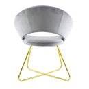Set 2 Sedie Vintage 58x64x83 cm in Tessuto Effetto Velluto Greta Grigio