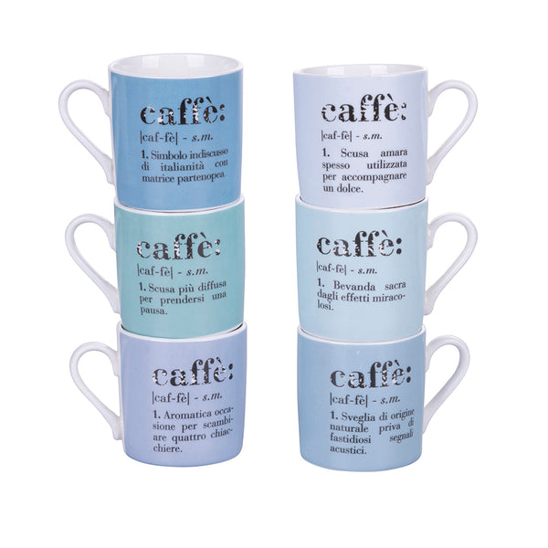 online Set 6 tazzine Caffè Ø6x6 cm in New Bone China VdE Tivoli 1996 Ocean