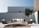 Tavolino da Salotto 120x75x36 cm in Alluminio Ridley Bianco