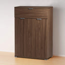 Mobiletto con 2 Anta e 1 Cassetto 75x38x112 h cm in Truciolare bilaminato Noce