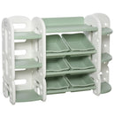 Scaffale Contenitore 149,8x35x92 cm con Cesti estraibili  Verde e Bianco