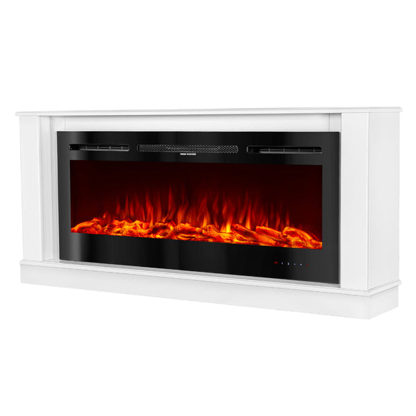 Camino Elettrico da Pavimento 72,5x158x30 cm Effetto Fiamma 1500W Bernard & Hermes Bianco online