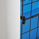 Gabbia Pieghevole per Animali Domestici in Plastica e Acciaio Blu 68x46x53 cm 