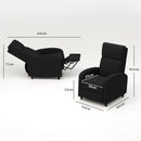Poltrona Relax Reclinabile Manuale 160° con Poggiapiedi in Tessuto Effetto Lino Nero      