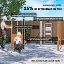 Casetta da Giardino Porta Attrezzi con Doppia Porta Scorrevole 278x195x215 cm con Pannelli in Acciaio Effetto Legno Marrone 