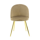 Set 4 Sedie 50x45x80 cm in Tessuto Vellutato Piedi Oro Tortora