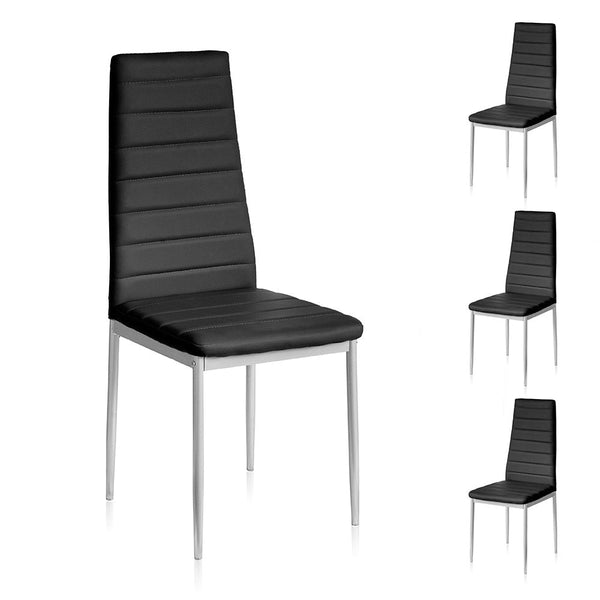 prezzo Set 4 Sedie 41x41x96 cm in Similpelle da Interno Nere