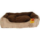 Cuccia per Animali Domestici Taglia S Imbottita Lettino per Cani e Gatti in Peluche Marrone e Beige      