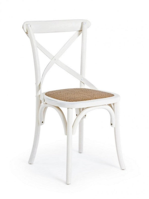 Sedia Cross Bianco in Legno sconto