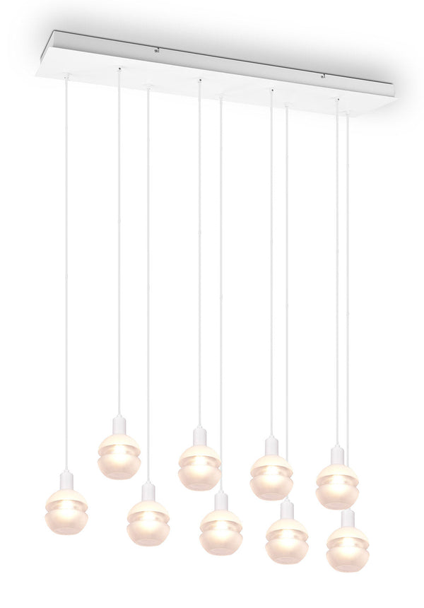 sconto Lampada a Sospensione da Interno Attacco E14 in Metallo Bianco Opaco