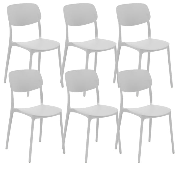 online Set 6 Sedie 46x79x54 cm in Polipropilene Elodie Bianca