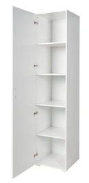 Armadio 1 Anta 5 Ripiani 45x45x195 cm in MDF Bianco