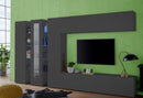 Parete Attrezzata Soggiorno 340x30x180 cm Maruska n°1 Grigio Antracite Opaco 