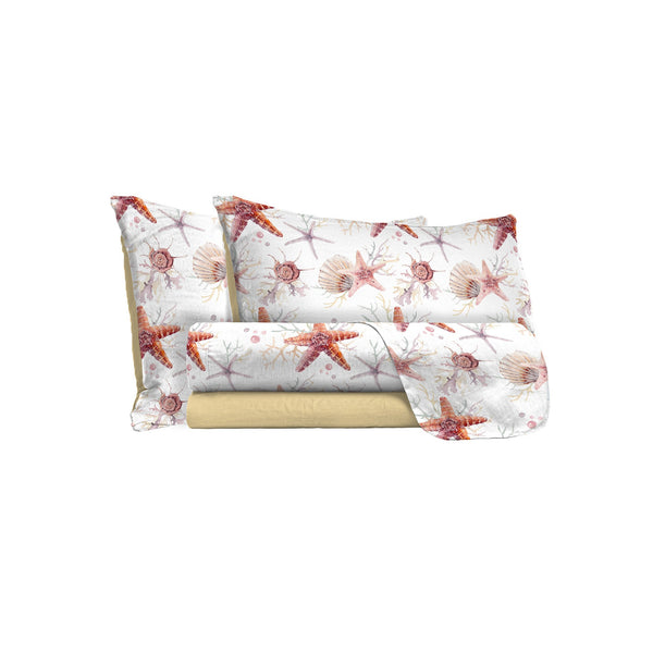 Set Lenzuola con Stampa Sopra Sotto e Federe Startfish sconto