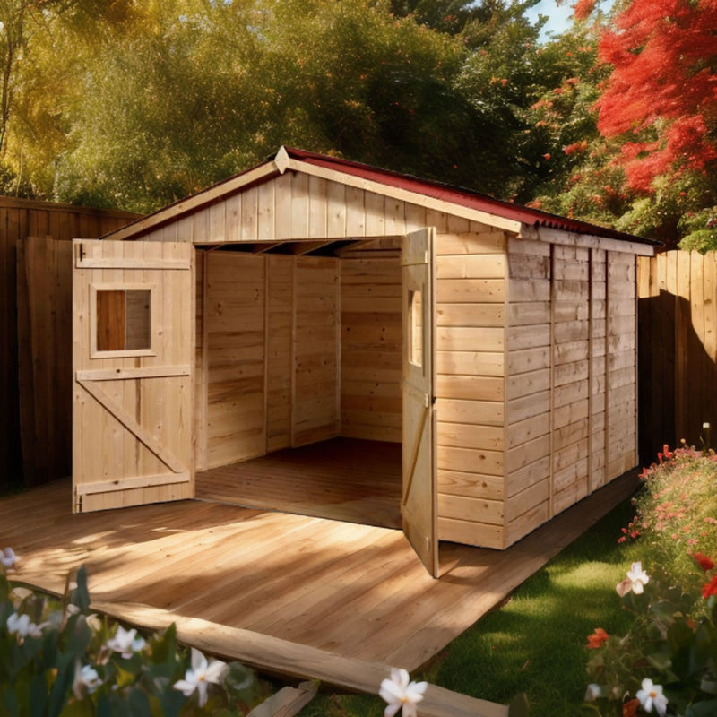 Casetta Box da Giardino 2,8x2,8 m Senza Pavimento in Legno Picea Massello 16mm Eden