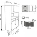Mobiletto Barrie 80x35x140 h cm in Legno Multicolor