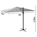 Ombrellone da Giardino Decentrato 3x4xh2,75 m in Alluminio New Michigan Grigio
