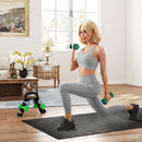 Set 6 Pesi Manubri con Supporto Coppie da 1-2-3 Kg in Metallo Verde e Nero   