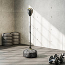 Punching Ball da Terra 145-180 cm con Base Riempibile e Ventose in Acciaio e PU Nero      