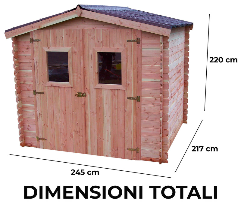 Casetta Box da Giardino 2,35x2,15 m Senza Pavimento in Legno Douglas 28mm Dublin
