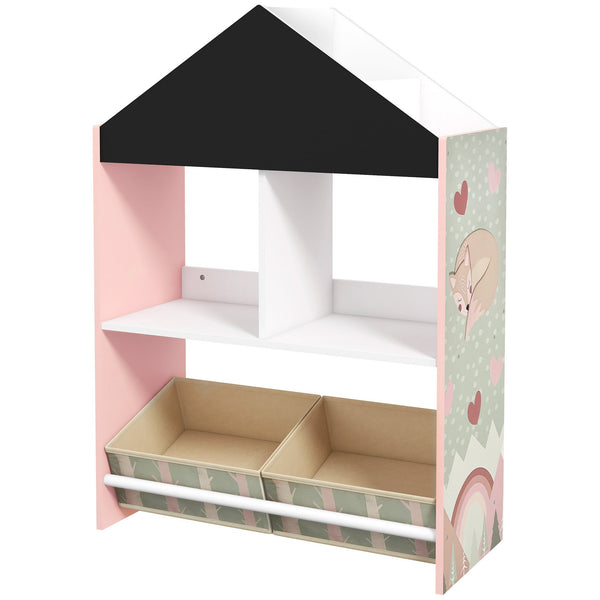 online Scaffale Portagiochi per Bambini 62,4x26,5x90 cm con Ripiani e Cassetti Rimovibili Rosa
