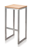 Set Bar Tavolo e 6 Sgabelli da Giardino in Acciaio e Sumpar Wood Kraus Donatello