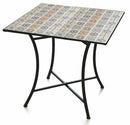 Tavolo da Giardino Quadrato 83x83 cm in Ferro con Mosaico Soriani Rodi