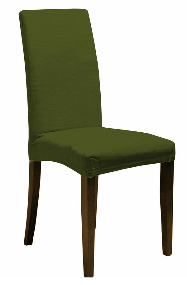prezzo Set 2 Coprisedie con Schienale Elasticizzati in Poliestere Verde Scuro
