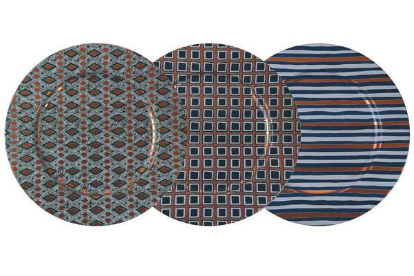 online Set 6 Sottopiatti in Metallo Ø33 cm Villa d'Este Home Tivoli Geometric