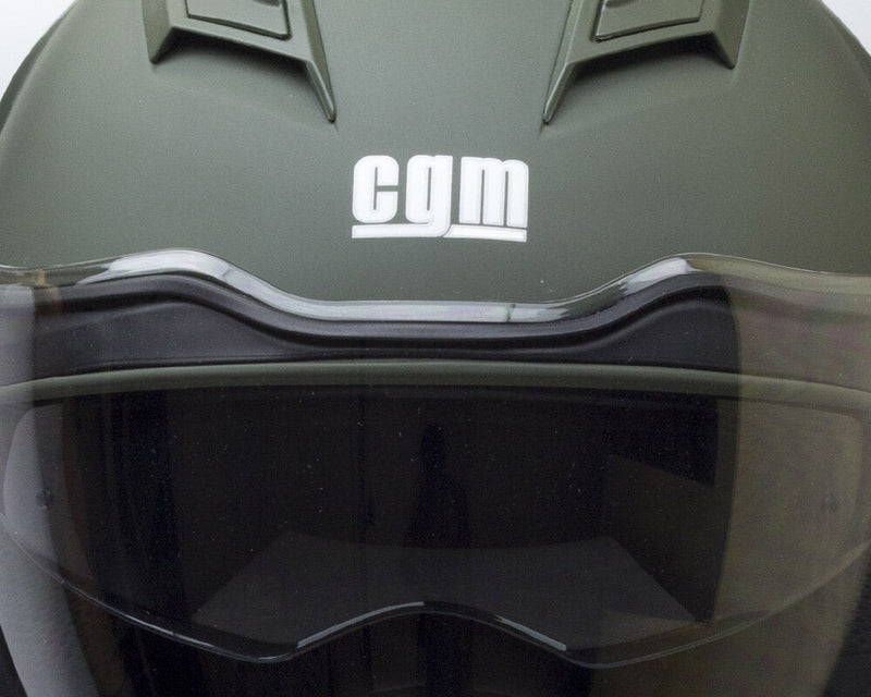 Casco Jet per Scooter Visiera Lunga CGM Illinois 129A Verde Opaco Varie Misure