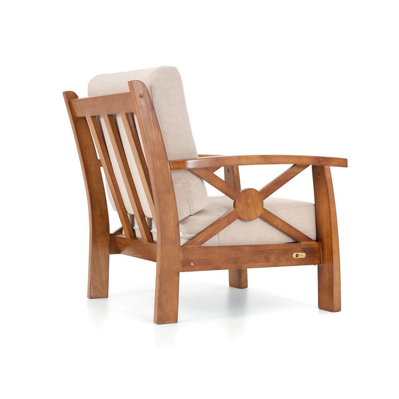 Poltrona in Legno Massiccio Oxford Ecrù