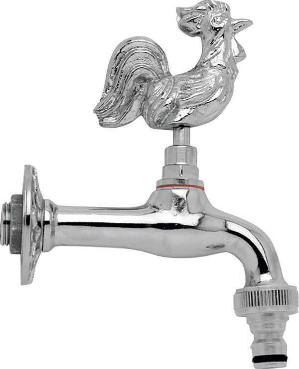 sconto Rubinetto per Fontana da Giardino in Ottone Cromato con Attacco Rapido Morelli Gallo