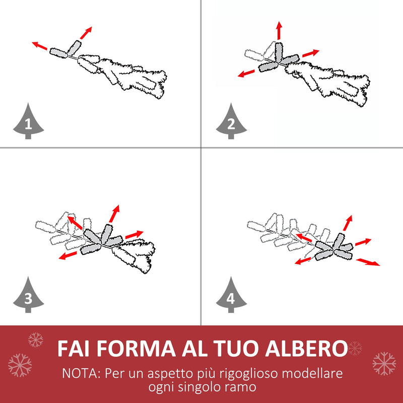 Albero di Natale Artificiale 90 cm 90 Rami in PVC e Fibra Ottica con 12 LED 