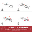 Albero di Natale Artificiale 90 cm 90 Rami in PVC e Fibra Ottica con 12 LED 