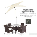 Ombrellone da Giardino 3x2 m Palo Ø48 mm in Alluminio e Poliestere Beige