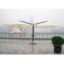 Ombrellone Doppio Decentrato in Alluminio Top Ecru 300X300X9,3 Cm per Arredo Giardino