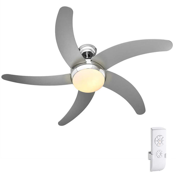 acquista Ventilatore da Soffitto 5 Pale Legno con Lampada e Telecomando Diametro 132 cm