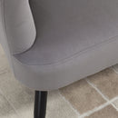 Divano 2 Posti con Gambe in Metallo 132x66x80 cm in Tessuto Vellutato Grigio