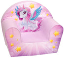 Poltroncina per Bambini 33x40x55cm Tessuto Sfoderabile con Pony Miller Rosa