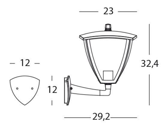 Applique in Alto da Esterno E27 in Alluminio Sovil Grigio
