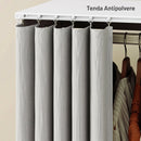 Stand Appendiabiti 80x40x128 cm con 4 Ruote Ripiani Aperti Asta per Vestiti e Tende per Guardaroba in Pannello di Particelle Bianco      