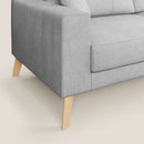 Divano 3 Posti 186x95x91 cm in Tessuto Grigio Chiaro