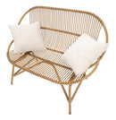 Divanetto 2 Posti Panama con Cuscini 132x66x96,5 cm in Ferro e Poliestere