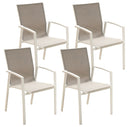Set 4 Sedie da Giardino 59x57x88 cm in Alluminio e Textilene Grigio