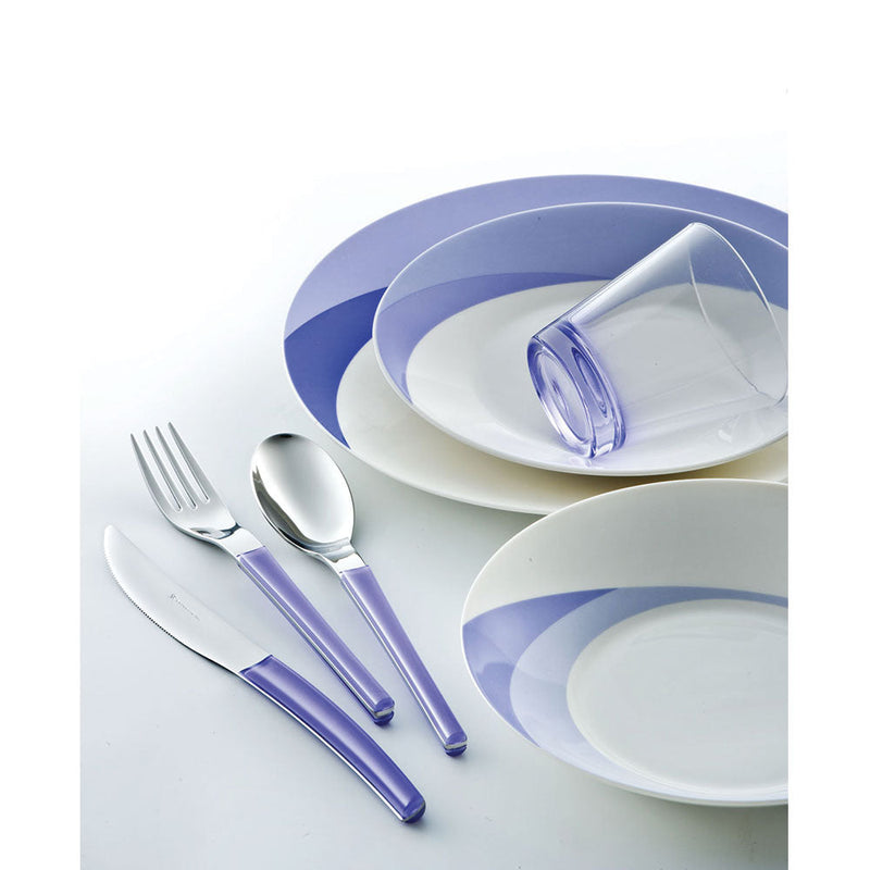 Set 7 pezzi Piatti + Posate + Bicchiere Eme Natura Water Indaco