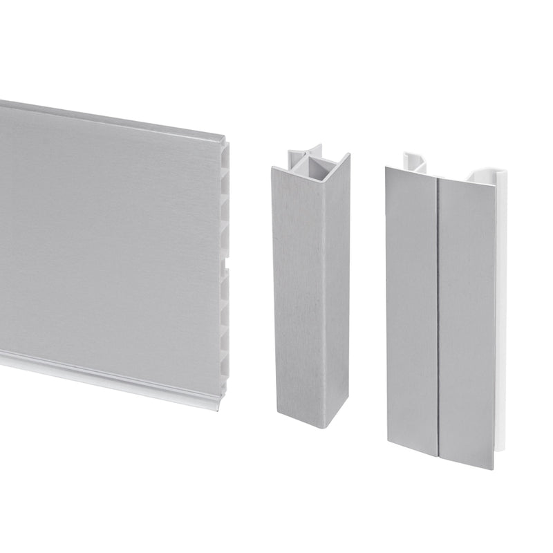 Battiscopa per Mobili Cucina 4,7m H15 cm con Giunti in Plastica Emuca Anodizzato Satinato