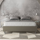 Letto Matrimoniale Giroletto con Alzata Comoda Imbottito in Similpelle Azelia Cappuccino Varie Misure