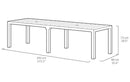 Tavolo Doppio da Giardino 295x90x74,5 cm in Resina Keter Kulie Double Cappuccino