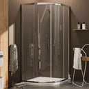 Box Doccia Semicircolare 2 Ante Scorrevoli in Cristallo Trasparente 6mm H185 Fosterberg Dragor Varie Misure