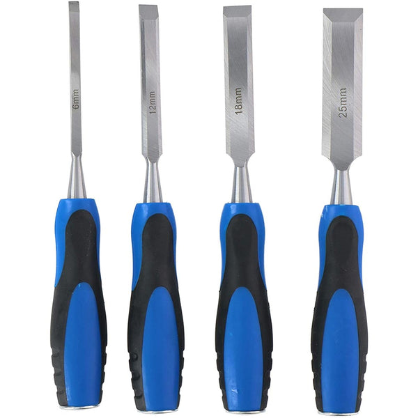 online Set 4 Scalpelli per Intaglio Legno Misure 6-12-18-25mm in Acciaio Falegname Kinzo